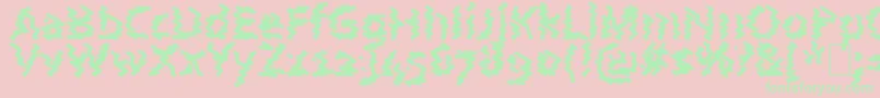 Fonte AstralWave – fontes verdes em um fundo rosa