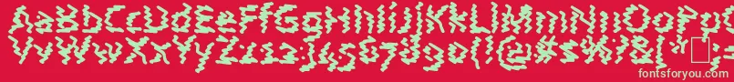 フォントAstralWave – 赤い背景に緑の文字