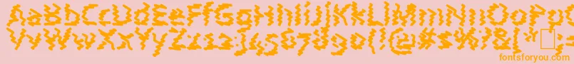 Fonte AstralWave – fontes laranjas em um fundo rosa