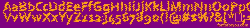 フォントAstralWave – 紫色の背景にオレンジのフォント