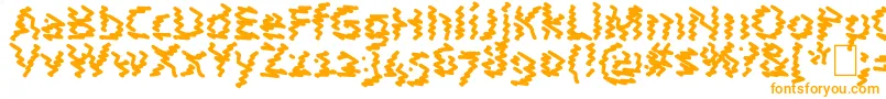 AstralWave-Schriftart – Orangefarbene Schriften auf weißem Hintergrund