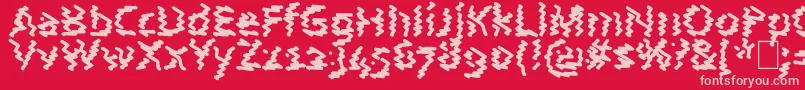 フォントAstralWave – 赤い背景にピンクのフォント