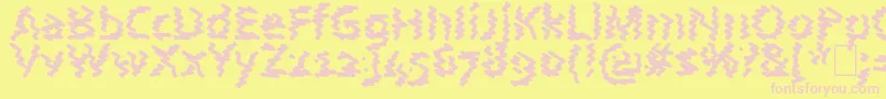 AstralWave-Schriftart – Rosa Schriften auf gelbem Hintergrund