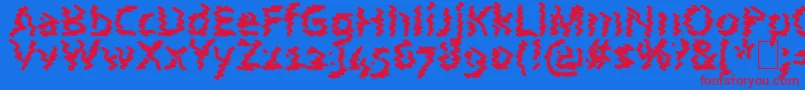 Fonte AstralWave – fontes vermelhas em um fundo azul