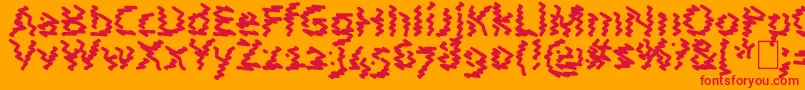 AstralWave-fontti – punaiset fontit oranssilla taustalla