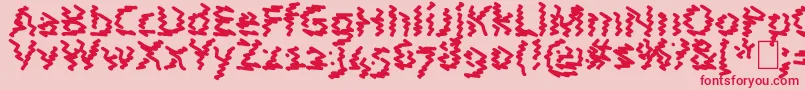 フォントAstralWave – ピンクの背景に赤い文字