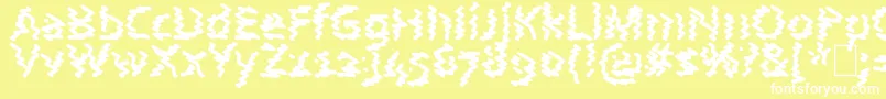 AstralWave-fontti – valkoiset fontit keltaisella taustalla