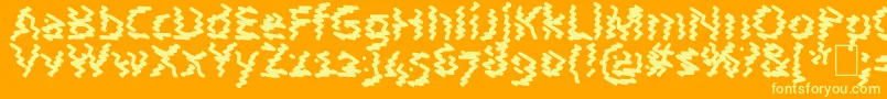 Czcionka AstralWave – żółte czcionki na pomarańczowym tle