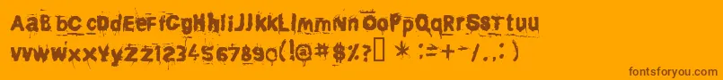 Awaken ffy-Schriftart – Braune Schriften auf orangefarbenem Hintergrund