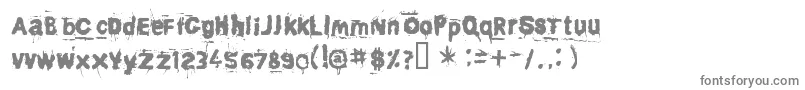 フォントAwaken ffy – 白い背景に灰色の文字