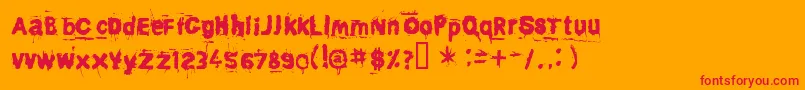 Awaken ffy Font – Red Fonts on Orange Background