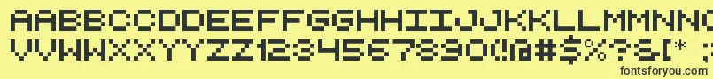 RetroComputerDemo Font – Black Fonts on Yellow Background