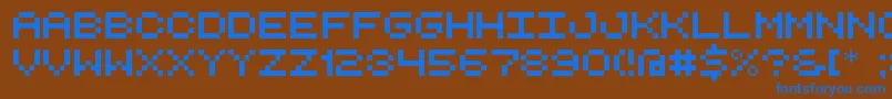 RetroComputerDemo Font – Blue Fonts on Brown Background