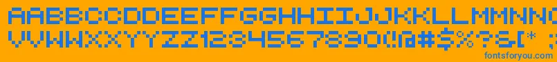 RetroComputerDemo Font – Blue Fonts on Orange Background