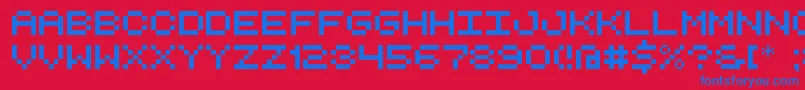 RetroComputerDemo Font – Blue Fonts on Red Background