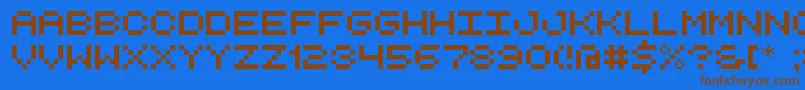 RetroComputerDemo Font – Brown Fonts on Blue Background