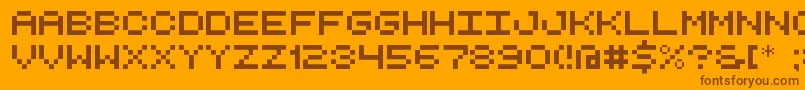 RetroComputerDemo Font – Brown Fonts on Orange Background