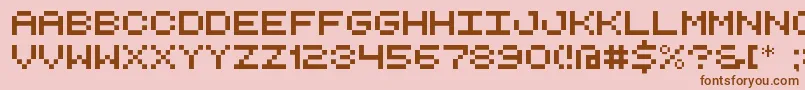 RetroComputerDemo Font – Brown Fonts on Pink Background