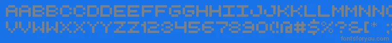 RetroComputerDemo Font – Gray Fonts on Blue Background