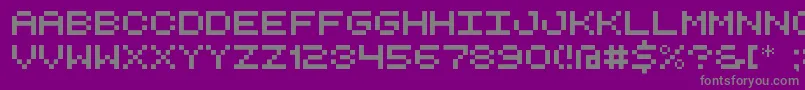 Więcej informacji o czcionce RetroComputerDemo Czcionka RetroComputerDemo – szare czcionki na fioletowym tle