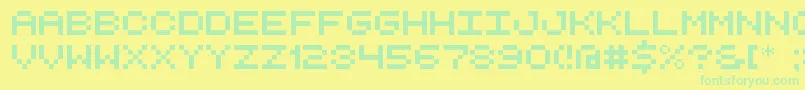 RetroComputerDemo Font – Green Fonts on Yellow Background