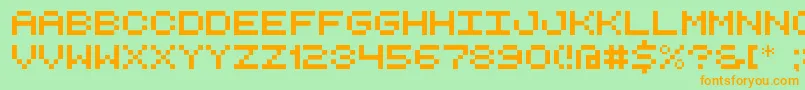 RetroComputerDemo Font – Orange Fonts on Green Background