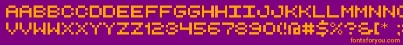 RetroComputerDemo Font – Orange Fonts on Purple Background