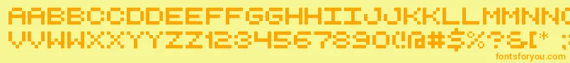 RetroComputerDemo Font – Orange Fonts on Yellow Background