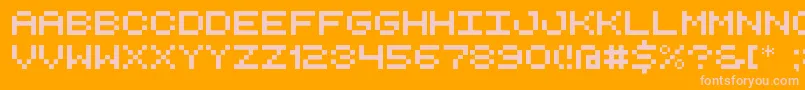 RetroComputerDemo Font – Pink Fonts on Orange Background