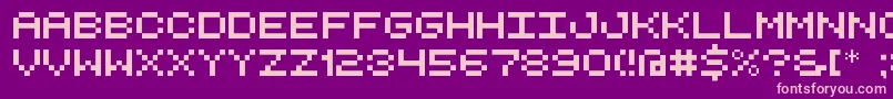 RetroComputerDemo Font – Pink Fonts on Purple Background