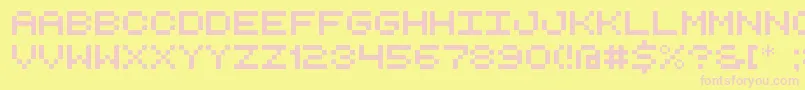 RetroComputerDemo Font – Pink Fonts on Yellow Background