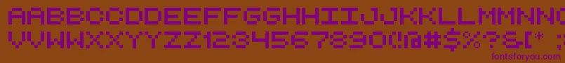 RetroComputerDemo Font – Purple Fonts on Brown Background