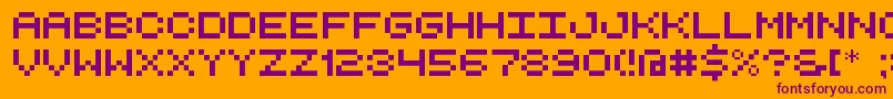 RetroComputerDemo Font – Purple Fonts on Orange Background