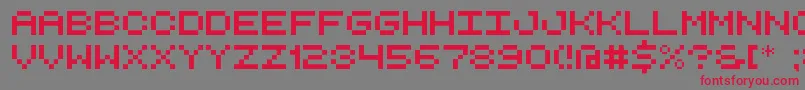 RetroComputerDemo Font – Red Fonts on Gray Background