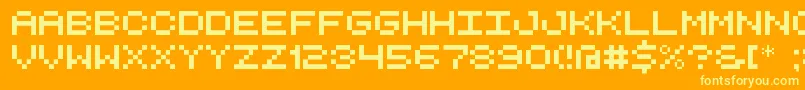 RetroComputerDemo Font – Yellow Fonts on Orange Background