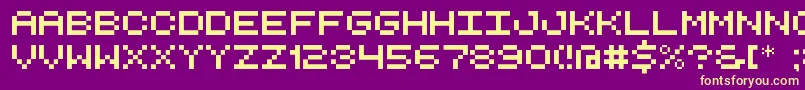 RetroComputerDemo Font – Yellow Fonts on Purple Background