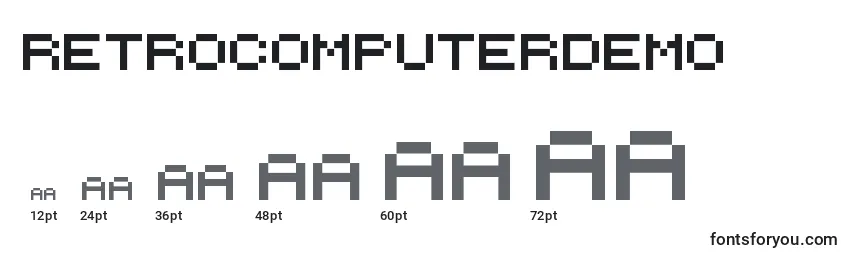 Größen der Schriftart RetroComputerDemo