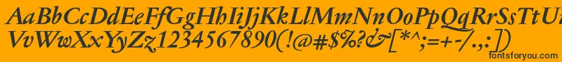 JannontextmedBolditalic Font – Black Fonts on Orange Background