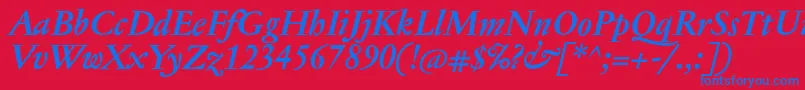 JannontextmedBolditalic Font – Blue Fonts on Red Background