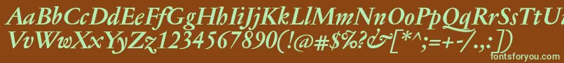 JannontextmedBolditalic Font – Green Fonts on Brown Background