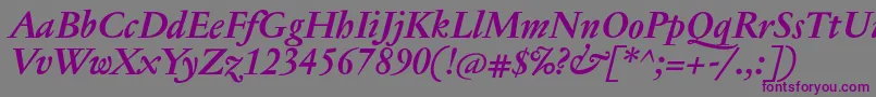 JannontextmedBolditalic Font – Purple Fonts on Gray Background