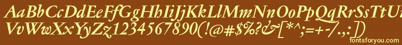 JannontextmedBolditalic Font – Yellow Fonts on Brown Background