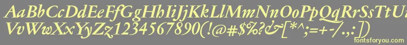 JannontextmedBolditalic Font – Yellow Fonts on Gray Background