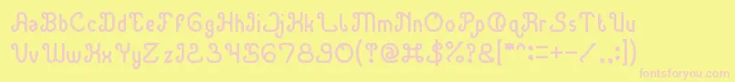 GreenAvocado-fontti – vaaleanpunaiset fontit keltaisella taustalla