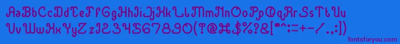 GreenAvocado Font – Purple Fonts on Blue Background