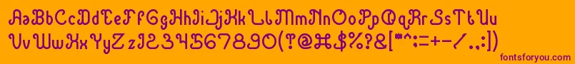 GreenAvocado-fontti – violetit fontit oranssilla taustalla