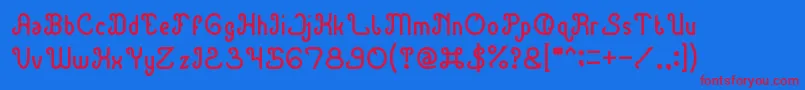 GreenAvocado Font – Red Fonts on Blue Background