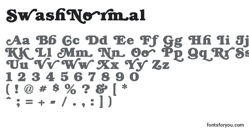 Schriftart SwashNormal – Alphabet, Zahlen, spezielle Symbole