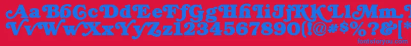 フォントSwashNormal – 赤い背景に青い文字