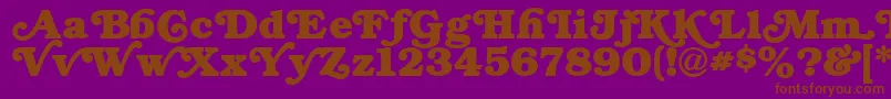 フォントSwashNormal – 紫色の背景に茶色のフォント